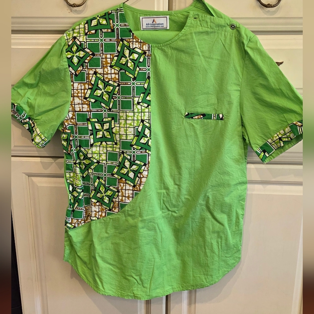 Men's Green Patterned Shirt